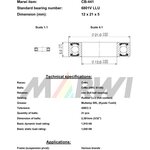 Union MAX CB-441 6801V, LLU, 12x21x5